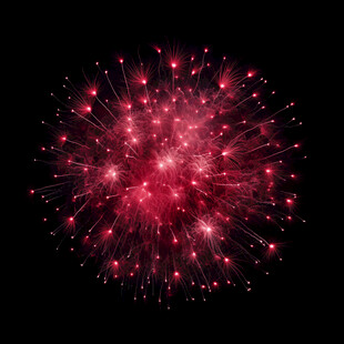 红色绚烂烟花绽放夜空