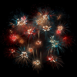 绚丽烟花绽放夜空