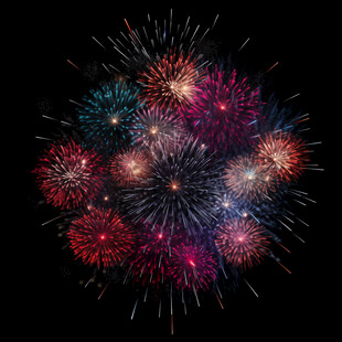 绚丽烟花绽放夜空