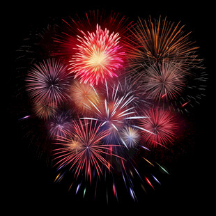 绚丽烟花绽放夜空