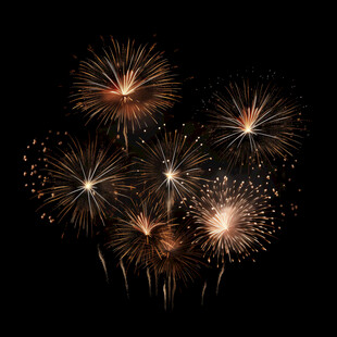 夜空中绚烂绽放的烟花