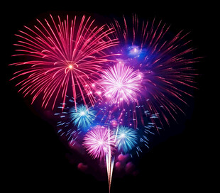 绚丽烟花绽放夜空