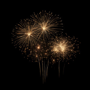 夜空中绚烂绽放的烟花