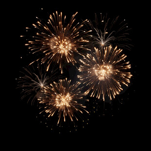 夜空中绚丽绽放的烟花