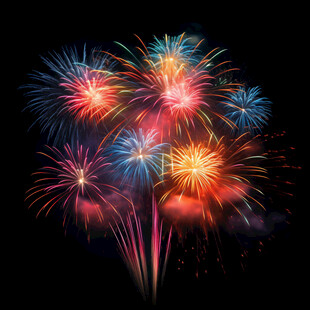 绚丽烟花绽夜空