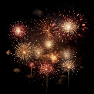 绚丽烟花绽放夜空