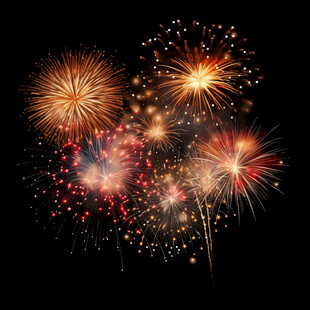 绚丽烟花绽放夜空