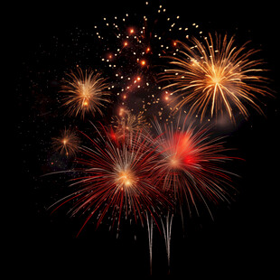 绚丽烟花绽放夜空