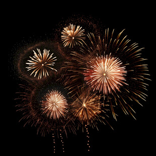 夜空中绚烂的烟花绽放