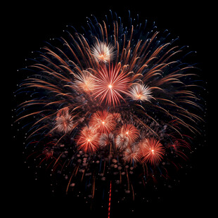 夜空中绚烂的烟花绽放