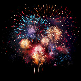 绚丽烟花绽放夜空