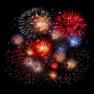 绚丽烟花夜空中绽放