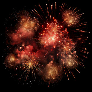 绚丽烟花绽放夜空