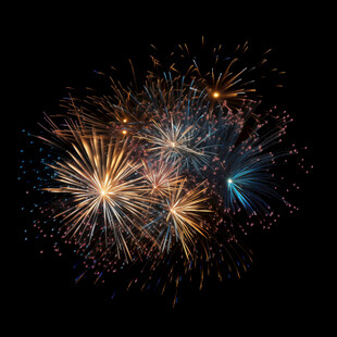 绚丽烟花绽放夜空