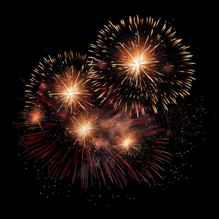 夜空中绚烂的烟花绽放