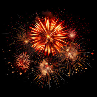 绚丽烟花绽放夜空