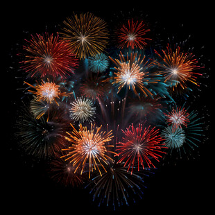 绚丽烟花绽放夜空