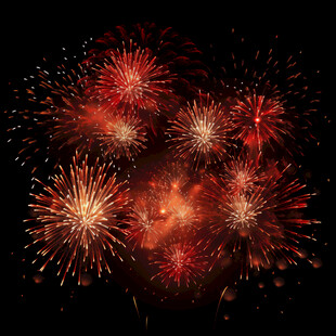 绚丽烟花绽放夜空