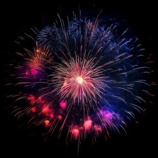 绚丽烟花绽放夜空