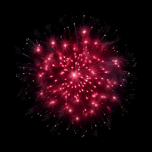 心形红色烟花绽放