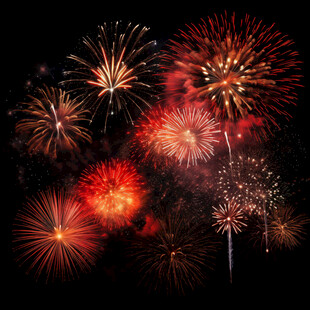 绚丽烟花绽放夜空