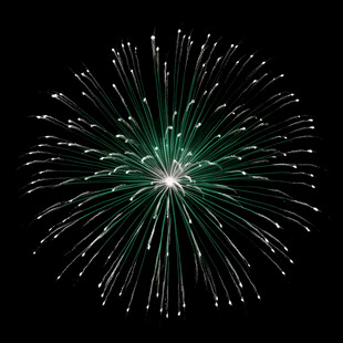 绿色烟花绽放夜空