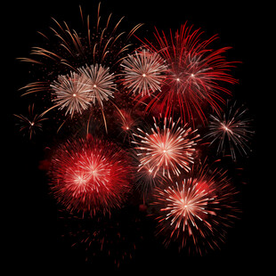 绚丽烟花绽放夜空