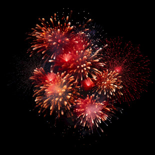 绚丽烟花绽放夜空