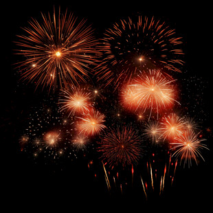 绚丽烟花绽放夜空