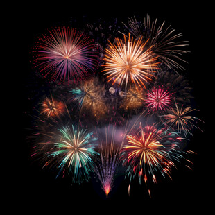 绚丽烟花绽放夜空