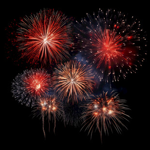 绚丽烟花绽放夜空