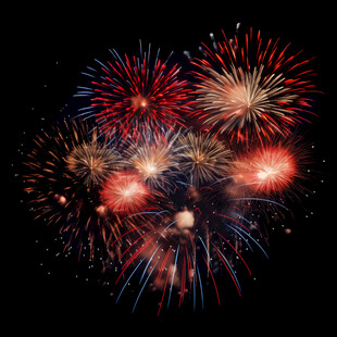 绚丽烟花夜空绽放