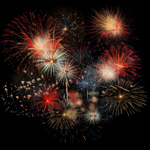 绚丽烟花绽放夜空