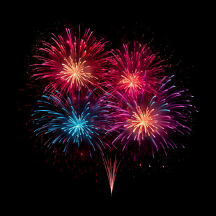 绚丽烟花绽放夜空