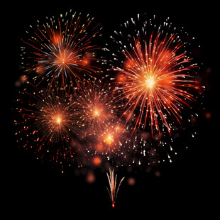 绚丽烟花绽放夜空