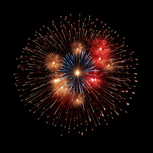 绚丽烟花绽放夜空