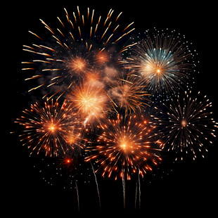 绚丽烟火绽放夜空