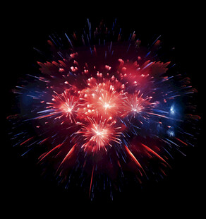 绚丽烟花绽放瞬间