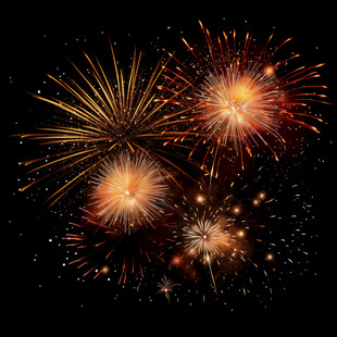 绚丽烟花绽放夜空