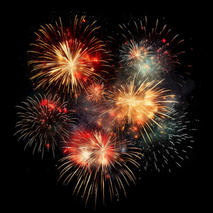 绚丽烟花绽放夜空