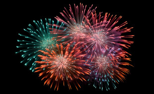 绚丽烟花绽放夜空