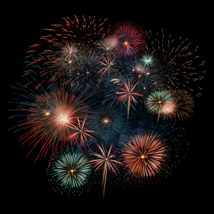 绚丽烟花夜空中绽放