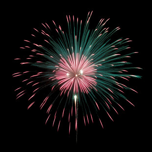 绚丽绽放的彩色烟花