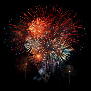 绚丽烟花绽放夜空