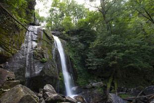 山林间的秀丽瀑布景观