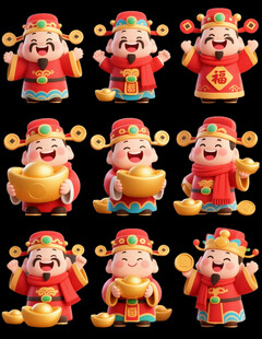 可爱财神爷形象