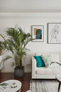 简约客厅绿植沙发装饰图