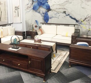 中式风格客厅实木家具展示