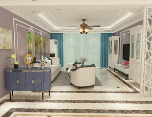 现代轻奢风客厅室内设计