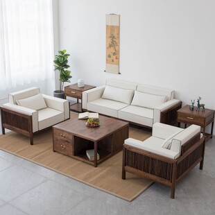 新中式客厅实木家具组合